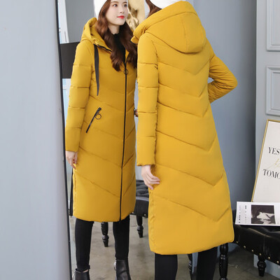 

Tailored Winter Outwear Coats Women Warm Long Coat Collar Hooded Jacket Slim