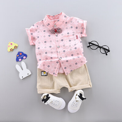 

Summer Toddler Boy Clothes Set Casual Short Sleeve Print Shirt TopsShorts Fashion Clothing Set