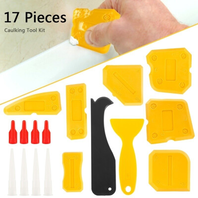 

17Pcs Caulking Tool Kit Silicone Sealant Finishing Tool Grout Scraper Caulk Remover Caulk Nozzle Caulk Caps