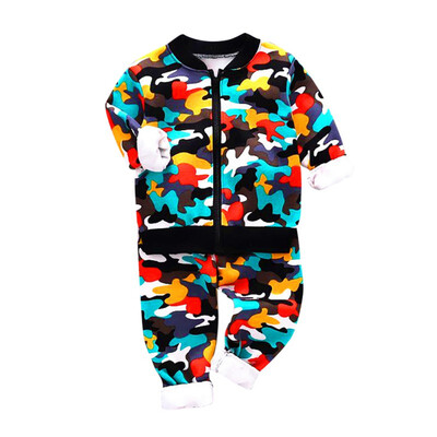 

3-6 Years Winter Boy Set New Casual Camouflage Warm Thicken Kid Suit Children Baby Clothing coatpant