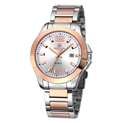 

MEGIR 5006G Date Display Male Quartz Watch with Stainless Steel Strap 30M Water Resistance