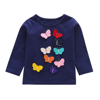 

Kids Long Sleeve T-Shirts Girls Tops Cotton T Shirt 2018 New Spring Autumn Childrens Clothing Children Casual Tees 1-5Y