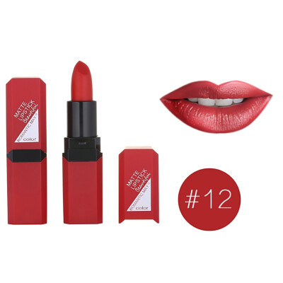 

12 Colors Natural Non-Stick Cup Waterproof Matte Velvet Glossy Lip Gloss Lipstick Sexy Red Lip Tint Long Lasting Easy to Color