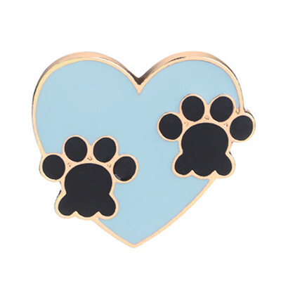 

New Personality Cartoon Creative Heart Shape Dog Claw Drop Oil Brooch For Men Women Fashion Jewelery
