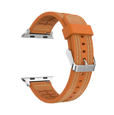 

〖Follure〗Leather Silicone Watch Bracelet Strap Band For Apple Watch Series 123 38mm BK