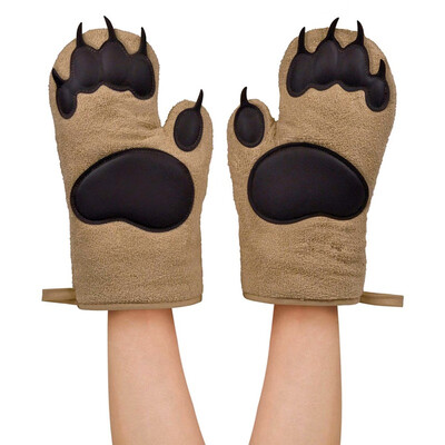 

2Pcs Kitchen Cooking BBQ Thicken Bear Paws Oven Gloves Household Insulated Silicone Anti-scalding Gloves Oven Mitts Kitchen Tool