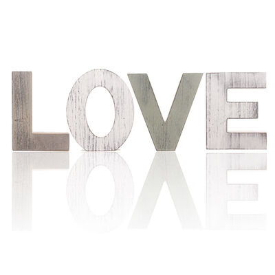 

LOVEFAMILY Freestanding Decorative Wooden Letters Sign Rustic Home Living Room Bedroom Decorations Wedding Housewarming Gift