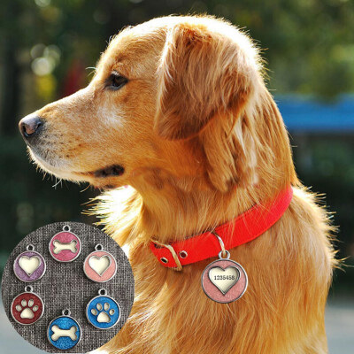 

2019New Dog Tag Pet Dog Collar Accessories Cat Puppy Round ID Tag Paw Love Heart Bone Name Tags Pendant Anti-lost