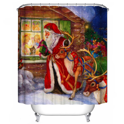 

Gobestart Christmas Waterproof Polyester Bathroom Shower Curtain Decor With Hooks New A