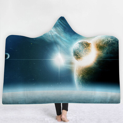 

Toponeto Cosmic Planet Series Plush Hooded Blanket Lichens Hooded Blanket 150x200cm