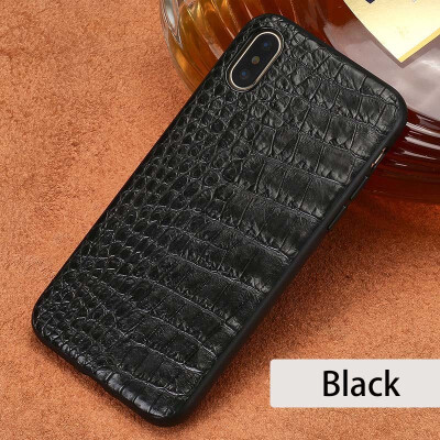 

Leather phone case iPhone5 6 7 8s plus protective shell natural crocodile skin abdomen full bag for x xs max xr phone case