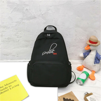 

Tailored Large Capacity Solid Color Waterproof Nylon Casual Backpack School Bag