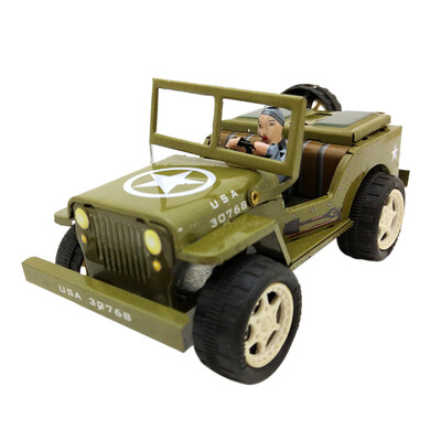 

Siaonvr Tinplate Nostalgic Clockwork Chain Toy Photography Props Jeep Toy