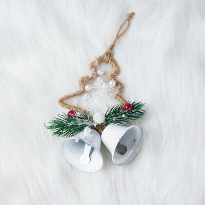 

Christmas Tree Bell Pendant New Year Cute Ornaments Christmas Bells Wrought Iron Painted Bells Hanging