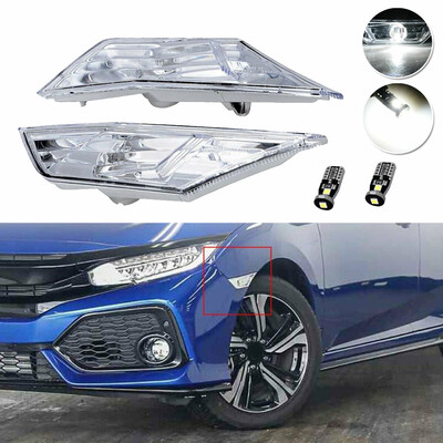 

Clear Lens LED Side Marker Lamp White Light With T10 Bulb For Honda Civic 16-19