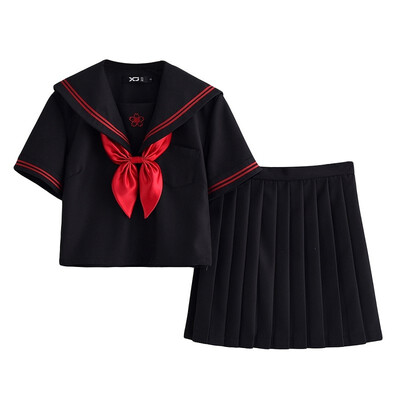 

Black Sexy Girl Costume Women Sexy Lingerie Schoolgirls Cosplay Uniform Top Mini Pleated Skirt