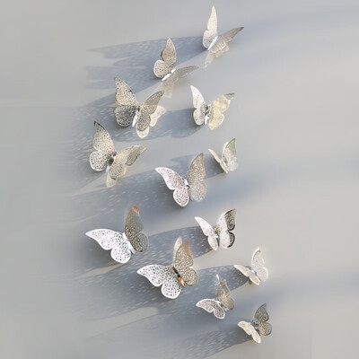 

12pcslot 3D PVC Wall Stickers Butterflies Hollow DIY Home Decor Poster Kids Rooms Wall Decoration