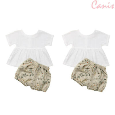 

Summer Newborn Baby Kids Girl Cute Outfits Clothes Floral TopsShorts 2Pcs Set