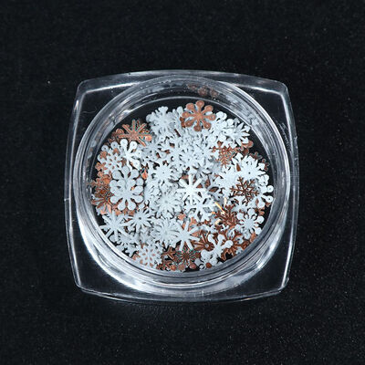 

3D Snowflake Nail Sequins White Metal Slices Nail Art Glitter Ultra-thin Sticker