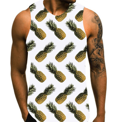 

Toponeto Mens Summer Fashion 3D Printed Sleeveless Top Leisure Sports Vest Blouse Top