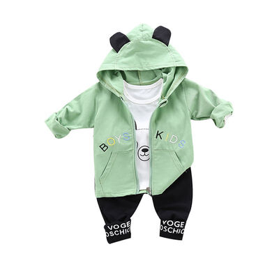 

Autumn Baby Boy Clothes 3pcs Long Sleeve Animal Print T-shirtHoodie Letters SweatshirtTrousers Casual Outfits