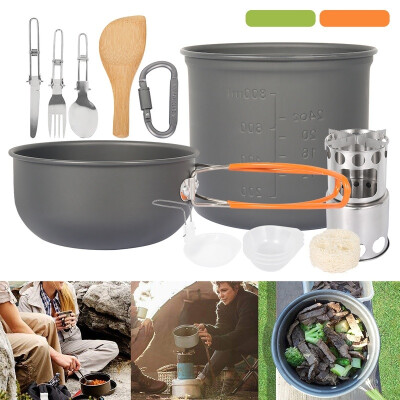 

GreenOrange Style Outdoor Hiking Camping Pot Set Portable Picnic Cookware Outdoor Survival Cookers Kit