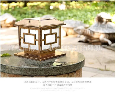 

Solar column head wall lamp home LED lamp die-casting aluminum garden landscape light solar light square lamp