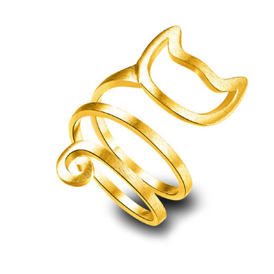 

Cute Small Cat Ring Women Girl Wrap Finger Ring Adjustable Fashion Jewelry Gift