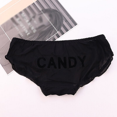 

Fashion Sexy Milk Silk Lady Low Waist Briefs Women Panties Print Breathable Underpants