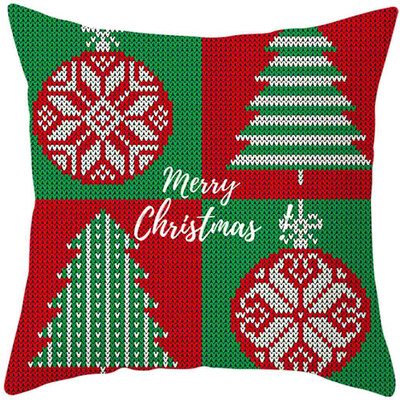 

Siaonvr 2020Merry Christmas Pillow Cases Cotton Linen Sofa Cushion Cover Home Decor