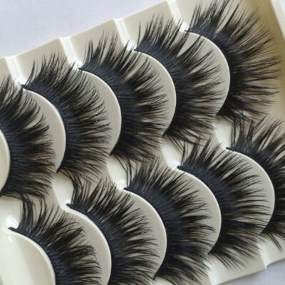 

5 Pairs Soft False Eyelashes Long Natural False Fake Long Thick Handmade Lashes Makeup Flase Eyelashes Natural Black