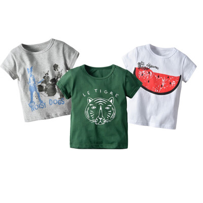 

3PCS Cartoon T Shirt For Boy Summer Infant Baby Clothes Kids Boys T-Shirts Clothes Cotton Toddler Letter Tops