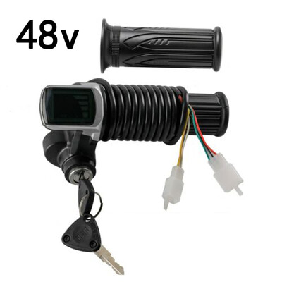 

48V Twisting Throttle Grip With Electric Key Lock Power Indicator E Bike Scooter