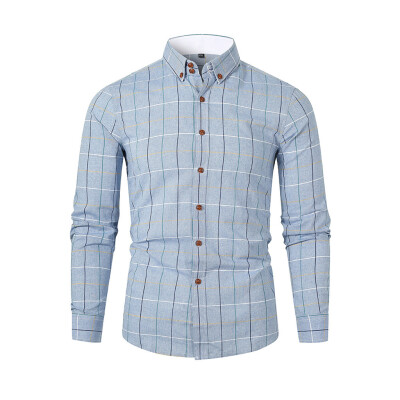 

Tailored Mens Autumn Winter Casual Slim Plaid Long Sleeve Shirts Top Beach Blouse