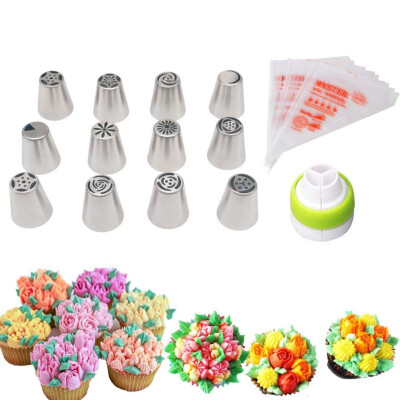 

23 Pcs Stainless Steel Pastry Icing Frosting Pipe Nozzles Cake Flower Decoration Baking Tool