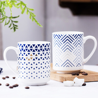 

Songfa ceramic mug geometric pattern simple creative ceramic cup mug coffee cup cup milk cup student girlfriends couple on the cup 2 Pack
