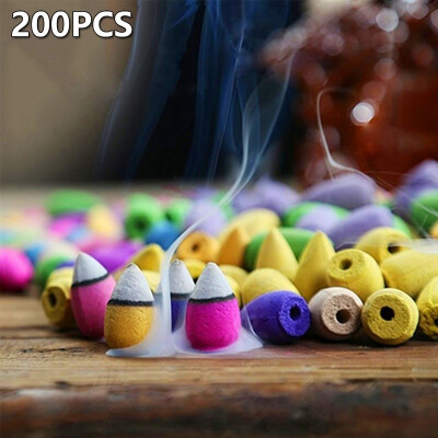 

200Pcs Colorful Backflow Incense Cones Natural Smoke Cones for Backflow Incense Burner