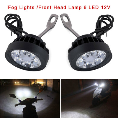 

Motorcycle Headlight Spot Fog Lights Front Head Lamp 6 LED 12Voltage 2x Offroad