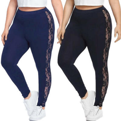 

Women Sexy Lace Hollowed Out Skinny Stretchy Yoga Pants Crop High Waist Leggings