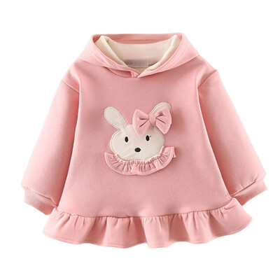 

Baby Girl Dress Autumn Winter Long Sleeve Hoodies Thick Warm Sweet Rabbit Dresses for Girls Childrens Clothing Kids Clothes
