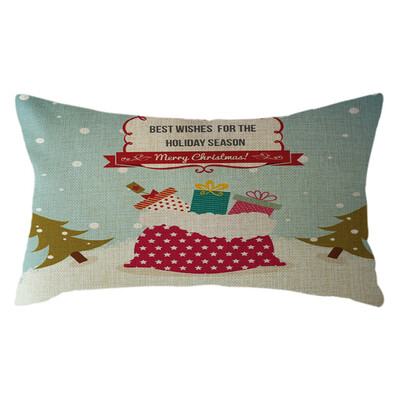 

Tailored Christmas Santa Claus Pillow Case Linen 30x50cm Throw Cushion Cover Home Decor
