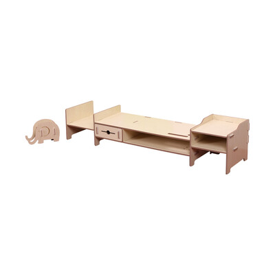 

DIY Storage Shelf Monitor Stand Riser File Organizer Stationery Holder Office Desk Organizer Wood