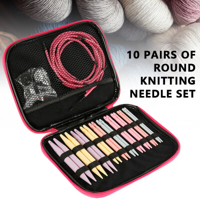 

10 Pairs Change Head Circular Knitting Needle Ring Set Woven Tools DIY Sewing Accessories