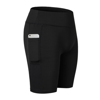 

Women Sexy Mini Slim Black Fitness Quick-dry Shorts With Pocket High Elastic Lady Girls Workout Sportswear S4