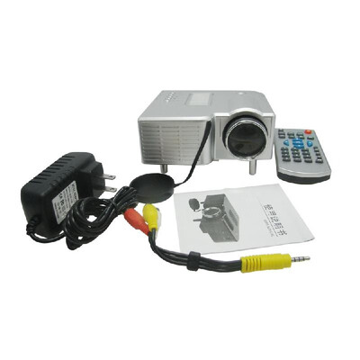 

HD Portable Mini LED Projector Home Cinema Theater HD AV VGA USB SD Silver EU Plug
