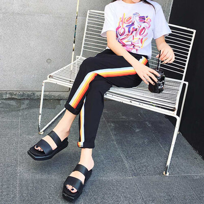 

Women Casual Black Pants High Waist Loose Pencil Trousers Femme