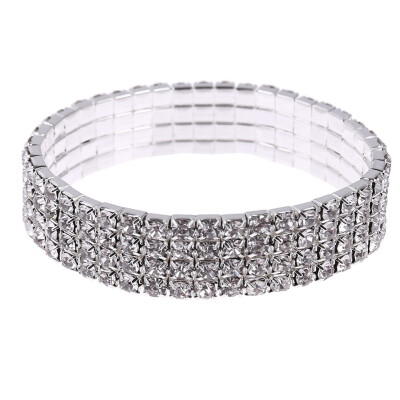 

Bracelet Rhinestone Multi Color Stretch Band Wedding Prom Wrist