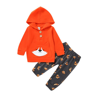 

Autumn Baby Boys Girls Long Sleeve Cartoon Print Hoodie Sweatshirt TopsPants Trouser Costume Set 2pcsset Baby Cute Blouse Pant