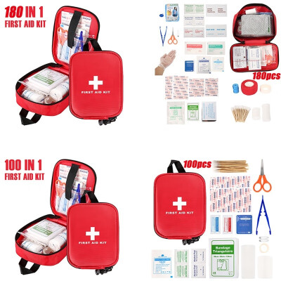 

100180 PCS First Aid Medical Emergency Kit Carry Bag Pouch Camping Car Home Holiday Travel