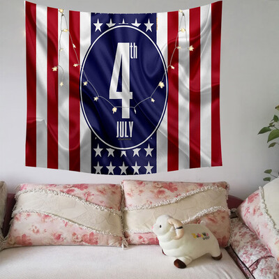 

Toponeto Independence Day Print Family Tapestry Light String Combination Wall Decoration
